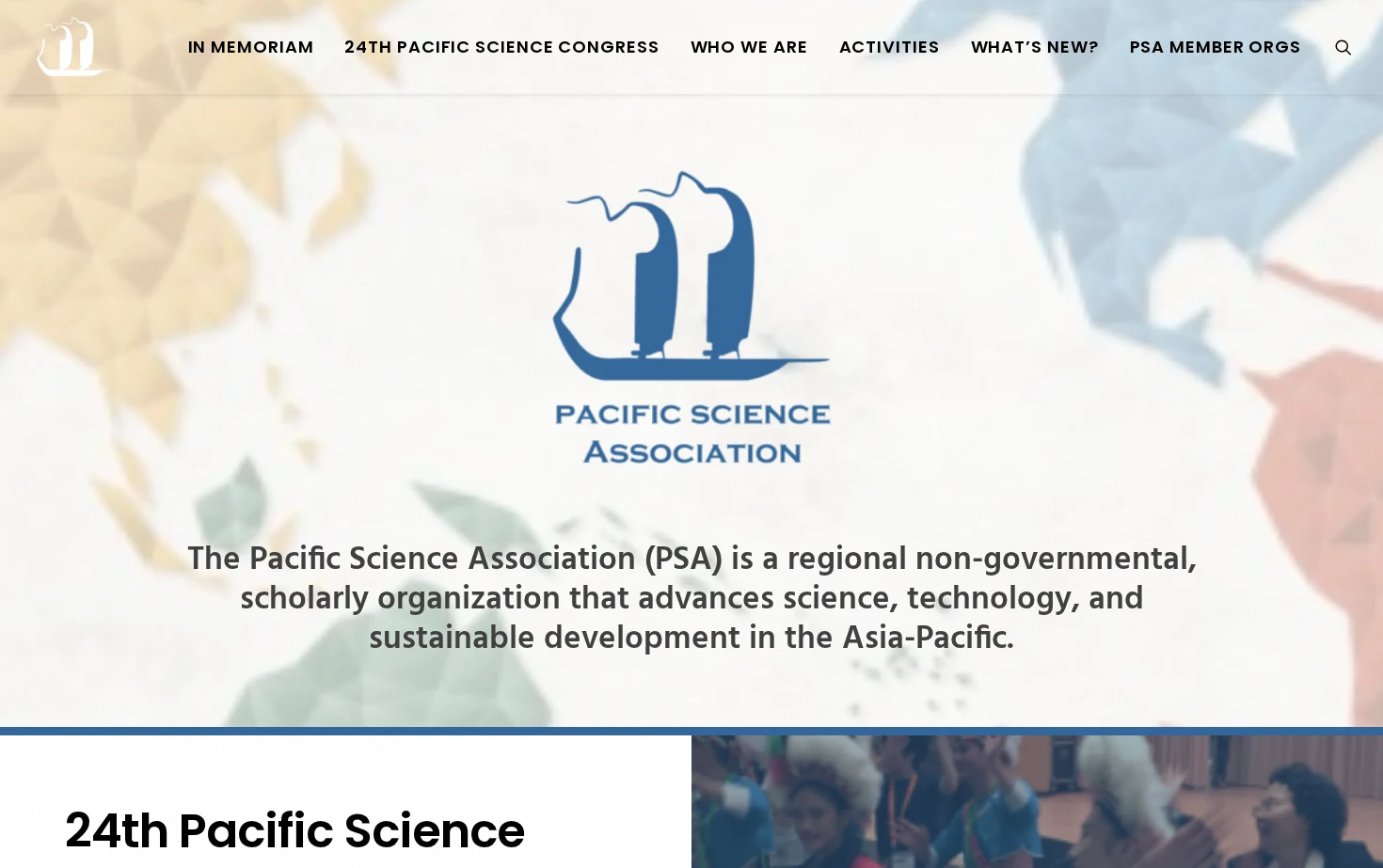 Pacific Science Association 页面快照